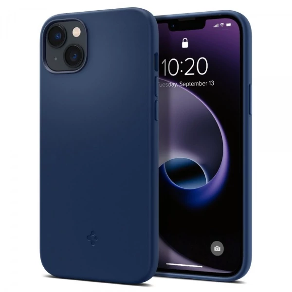 Чохол Spigen iPhone 14 Plus Silicone Fit Mag Magsafe Navy Blue