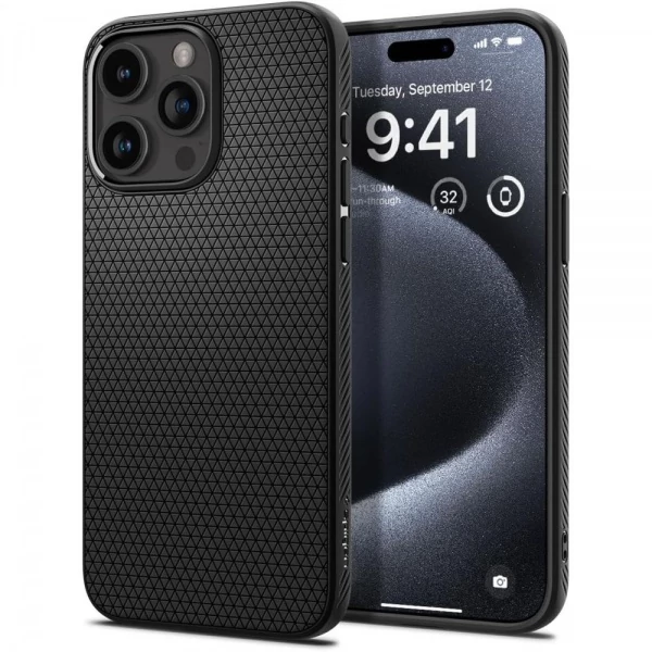 Чохол SPIGEN iPhone 15 Pro Liquid Air Matte Black Case