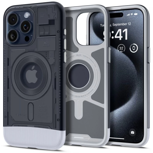 Чохол iPhone 15 Pro Max Spigen Classic C1 Mag Magsafe Graphite Case