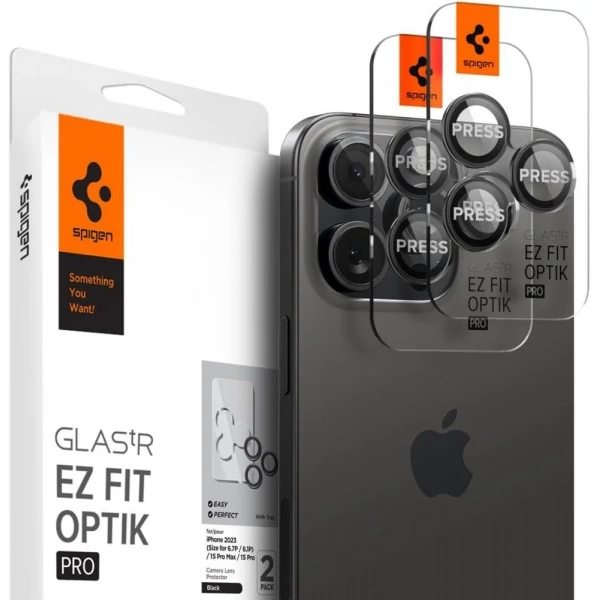 Захисна плівка для камери Spigen Optik.tr EZ FIT Camera Protector 2-pack IPhone 14 Pro / 14 Pro Max Black