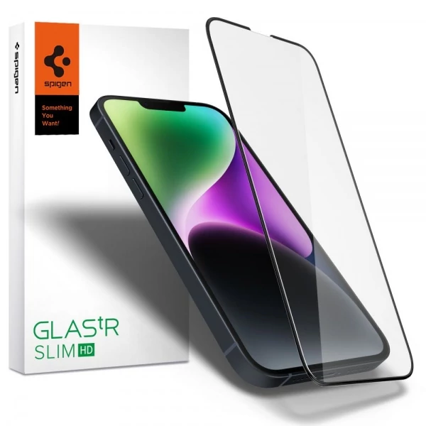 Загартоване скло SPIGEN iPhone 16E / 14 / 13 Pro / 13 Glass Fc Full Cover Black
