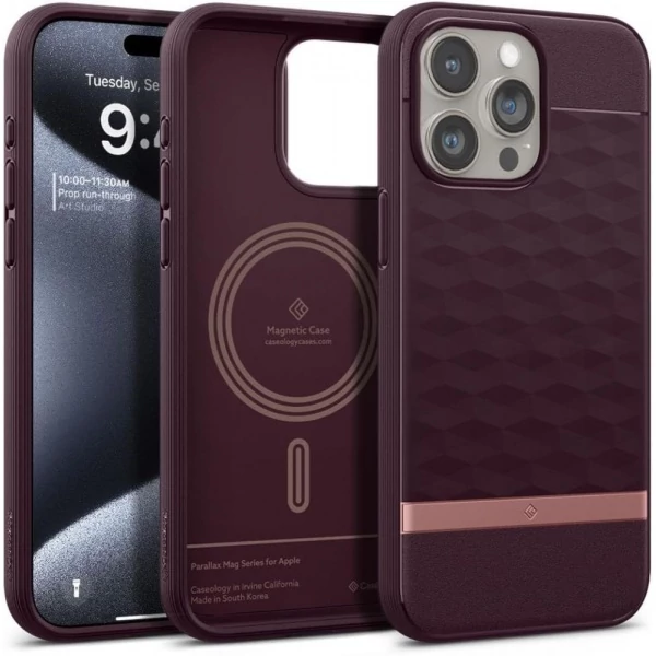 Чохол Caseology Parallax Mag Magsafe iPhone 15 Pro Burgundy Case