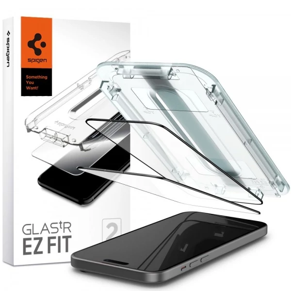 Загартоване скло Spigen Glas.tr EZ FIT Fc 2-pack iPhone 15 Black