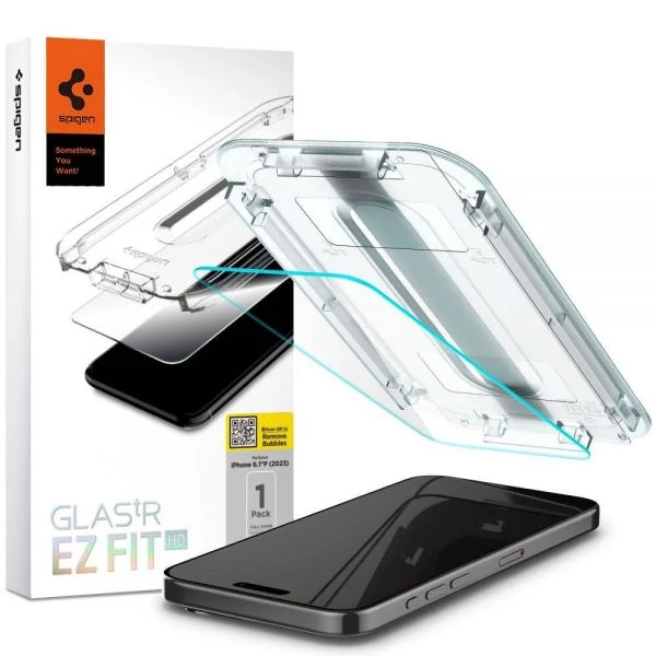 Загартоване скло Spigen Glas.tr EZ FIT IPhone 15 Pro Clear