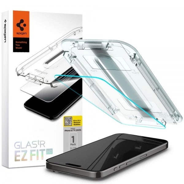 Загартоване скло Spigen Glas.tr EZ FIT iPhone 15 Pro Max Clear