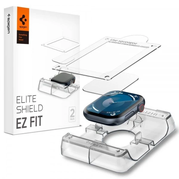 Гібридне скло SPIGEN ELITE SHIELD EZ FIT 2-PACK APPLE WATCH 10 (46 мм) CLEAR