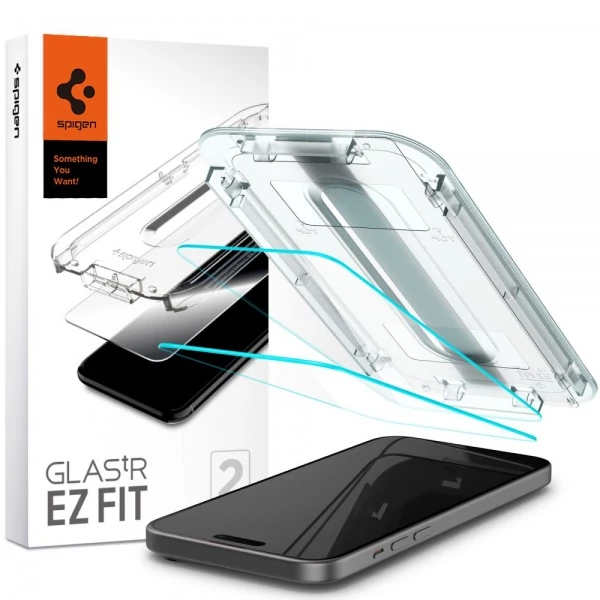 Загартоване скло Spigen Glas.tr EZ FIT 2-pack iPhone 16 / 15 Clear