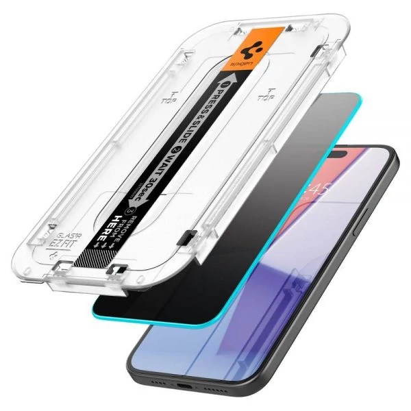 Загартоване скло Spigen Glas.tr EZ FIT iPhone 15 Pro Privacy