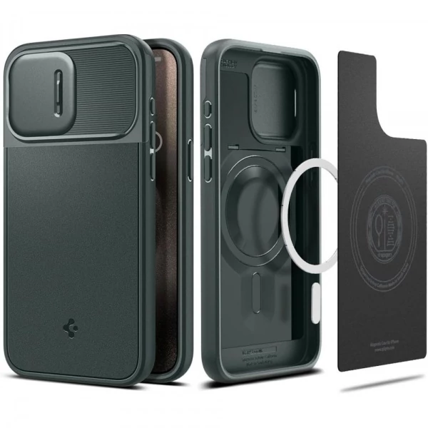Чохол Spigen Optik Armor Mag Magsafe iPhone 15 Pro Abyss Green Case