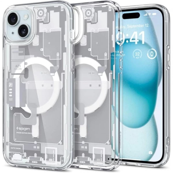 Чохол Spigen Ultra Hybrid Mag Magsafe iPhone 15 Plus Zero One White Case