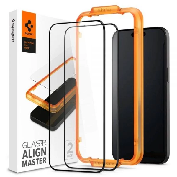 Загартоване скло Spigen Alm Glass Fc 2-pack IPhone 15 Pro Black