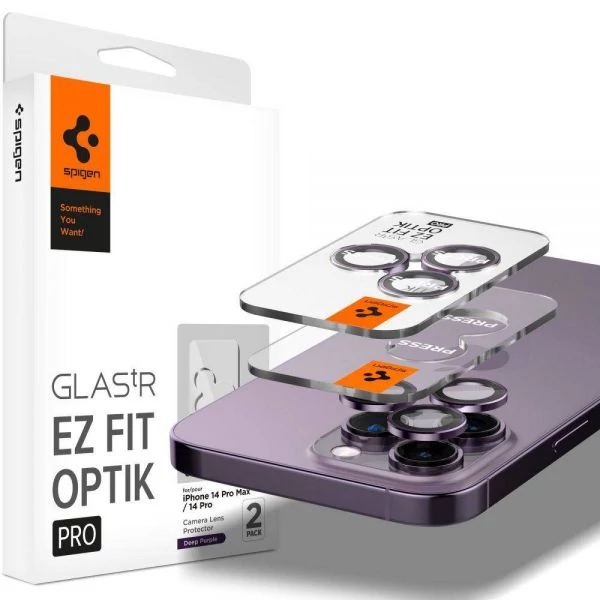 Захисна плівка для камери Spigen Optik.tr EZ FIT Camera Protector 2-pack IPhone 14 Pro / 14 Pro Max Deep Purple