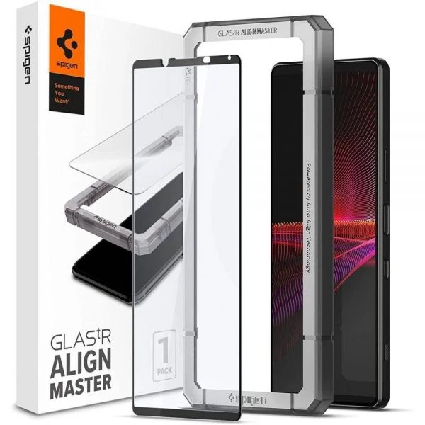 SPIGEN Alm Glass Fc Sony Xperia 1 III  Загартоване скло Black