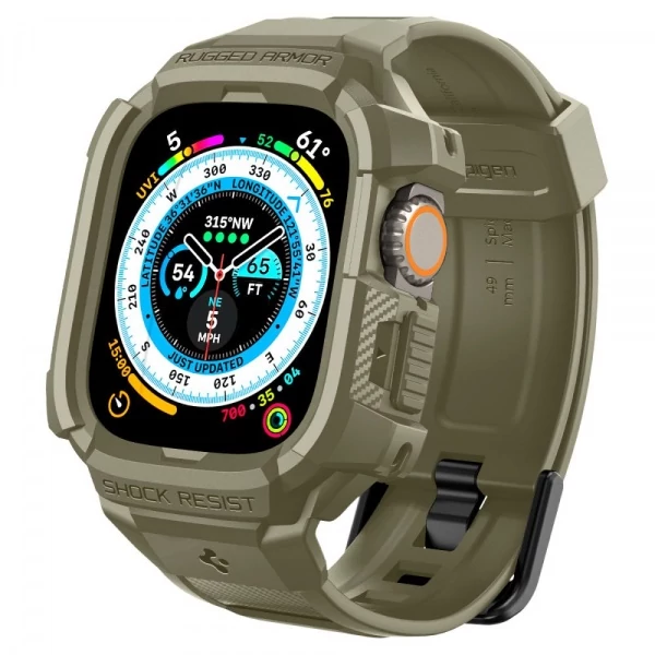 Браслет с Чохол Spigen Rugged Armor Pro Apple Watch Ultra 49 мм Khaki