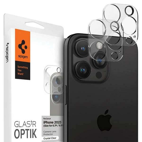 Захисна плівка для камери Spigen Optik.Tr Camera Protector 2-Pack IPhone 14 Pro / Pro Max / 15 Pro / 15 Pro Max / 16 Pro / 16 Pro Max Crystal Clear AGL05761