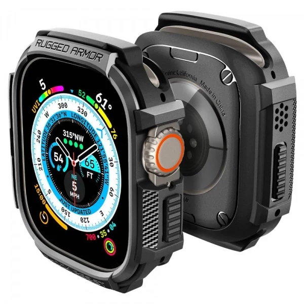 Чохол Spigen Rugged Armor Apple Watch Ultra 49 мм Ultra 2 Чорний