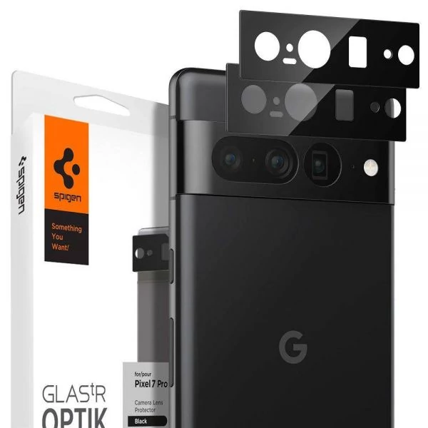 Скло захисне Spigen Optik.tr Camera Protector 2-pack Google Pixel 7 Pro Black