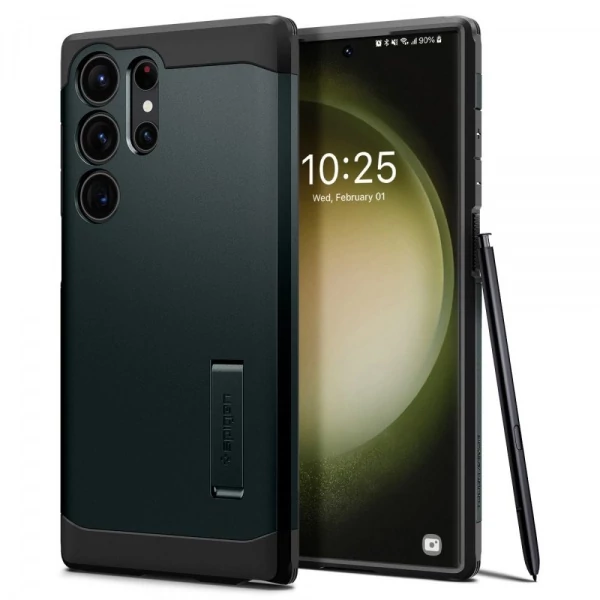 Чохол Spigen Tough Armor Samsung S23 Ultra Abyss Green Зелений Case
