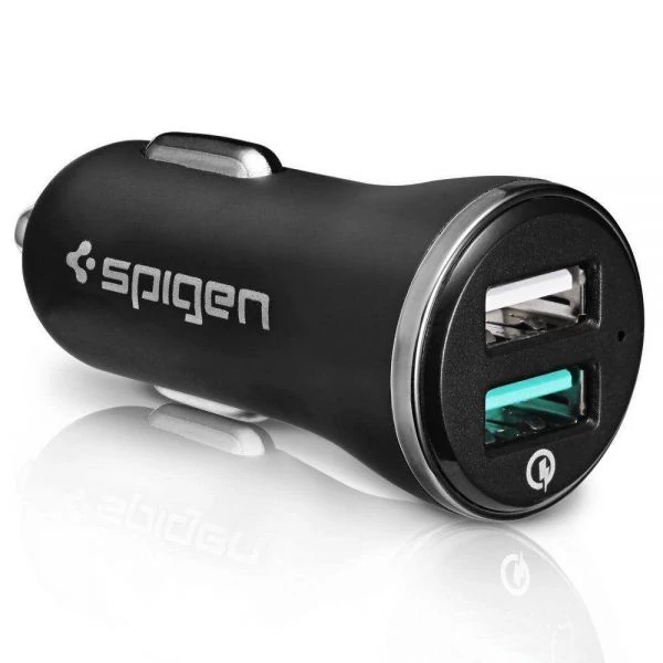 Зарядний пристрій SPIGEN F27qc Qc3.0 2-port Car Charger Black Чорний