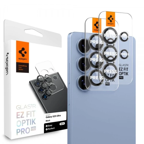 Захисна плівка для камери SPIGEN OPTIK PRO HD GLAS.TR EZ FIT CAMERA PROTECTOR 2-PACK GALAXY S25 ULTRA BLACK