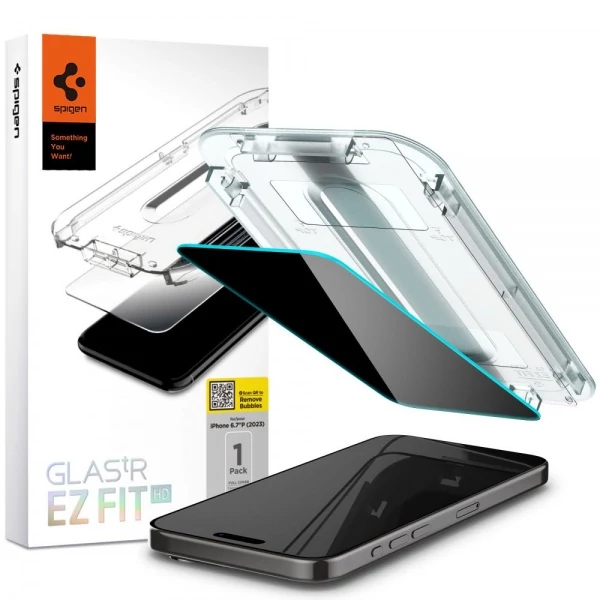 Загартоване скло Spigen Glas.tr EZ FIT iPhone 15 Pro Max Privacy