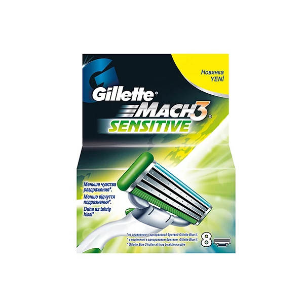 Змінні касети (леза) Gillette Mach3 Sensitive 8 шт.