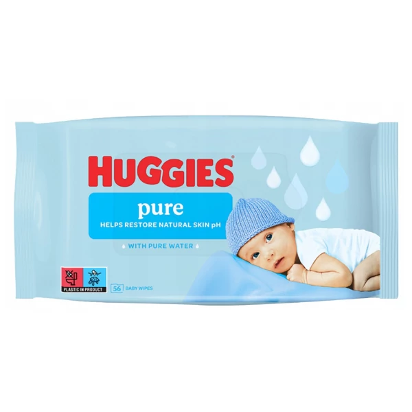 Вологі серветки Huggies Pure 56 шт ЄС