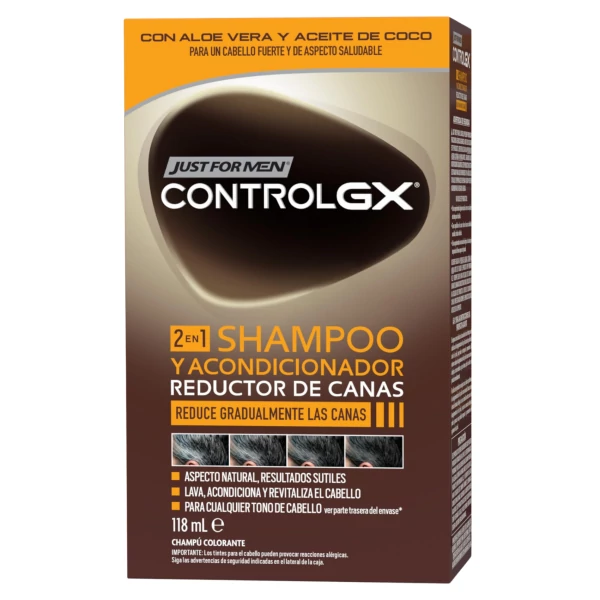 Шампунь з кондиціонером Just For Men ControlGX 2 в 1 для усунення сивини 118 мл ЄС