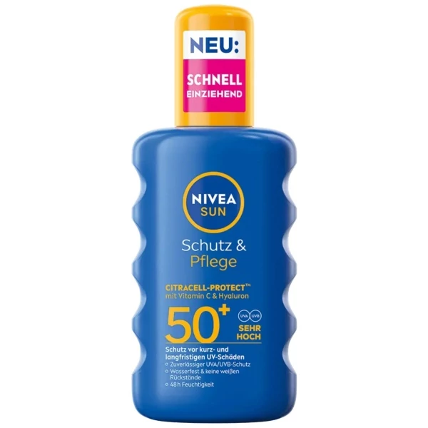 Сонцезахисний спрей Nivea Sun Protect &amp; Care SPF 50 200 мл ЄС