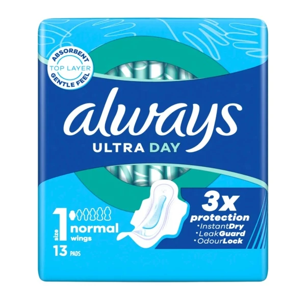 Гігієнічні прокладки Always Ultra Day Normal з крильцями 13 шт ЄС