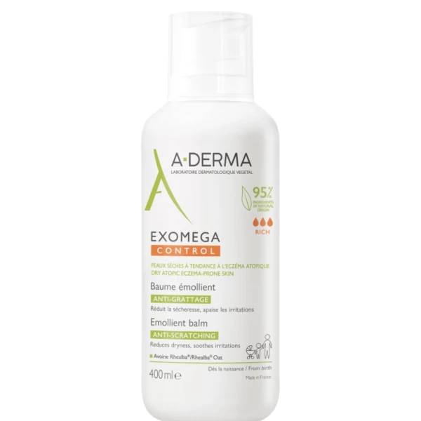 Бальзам-емолієнт A-Derma Exomega Control для сухої та атопічної шкіри 400 мл ЄС