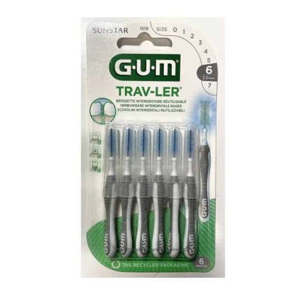 Міжзубна щітка GUM Trav-Ler ISO 2 мм 6 шт ЄС