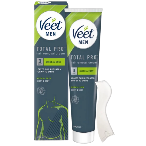 Крем для видалення волосся Veet Men Total Pro Quick Easy для грудей та тіла 200 мл ЄС
