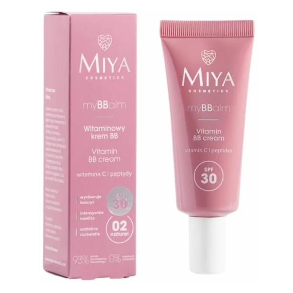 BB-крем Miya Cosmetics myBBalm 02 Natural SPF30 з вітамінами для вирівнювання тону шкіри 30 мл ЄС