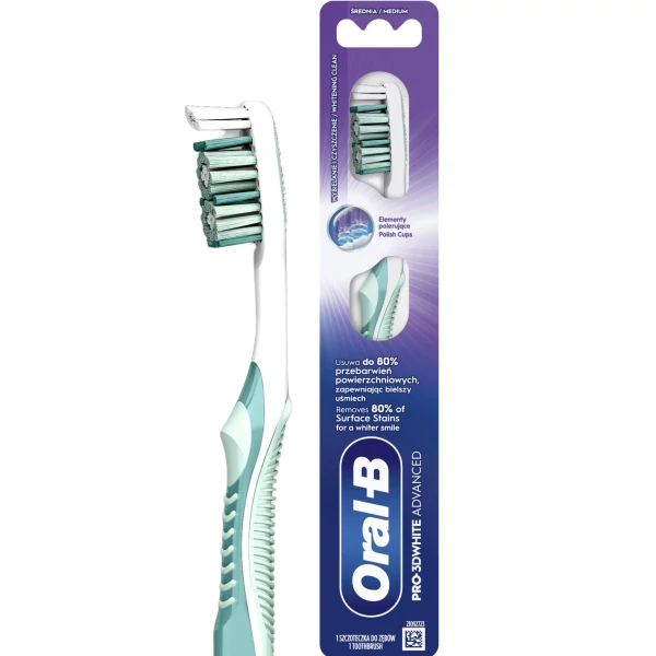 Мануальна зубна щітка Oral-B Pro3DWhite Advanced Medium ЄС