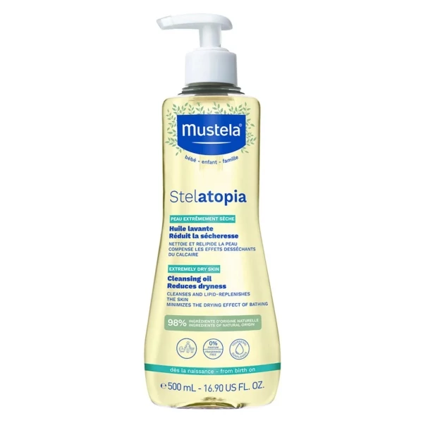 Дитяча очищувальна олія Mustela Stelatopia Cleansing Oil Anti-Itching 500 мл ЄС