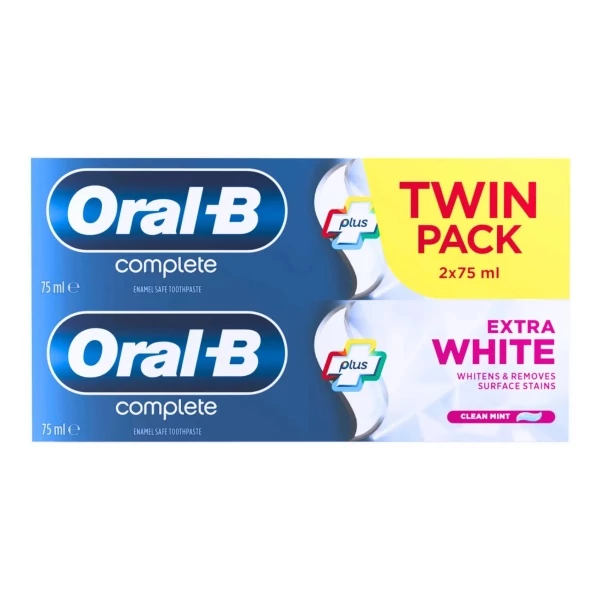 Зубна паста Oral-B Complete Plus Extra White Clean Mint 2x 75 мл ЄС