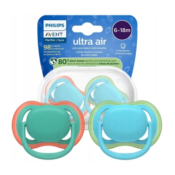 Пустушка Philips Avent Ultra Air від 6 до 18 місяців SCF087/10 2 шт ЄС