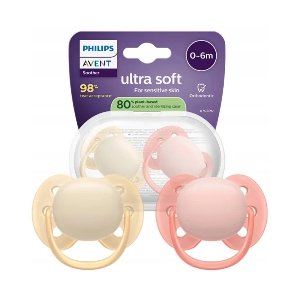 Пустушка Philips SCF091/38 Ultra Soft Avent від народження до 6 місяців 2 шт ЄС