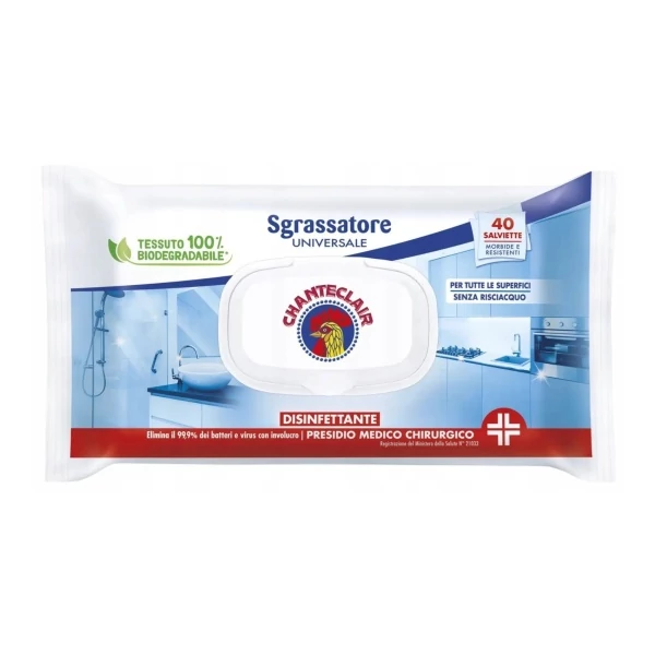 Дезінфікуючі серветки ChanteClair Sgrassatore 40 шт ЄС