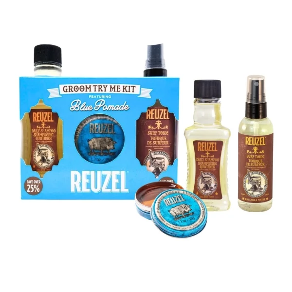 Чоловічий набір для догляду волосся Reuzel Groom Try Me Kit Blue Pomade ЄС