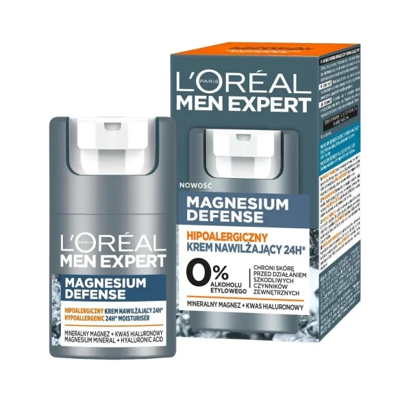 Зволожуючий гіпоалергенний крем L'Oréal Men Expert Magnesium Defense 50 мл ЄС