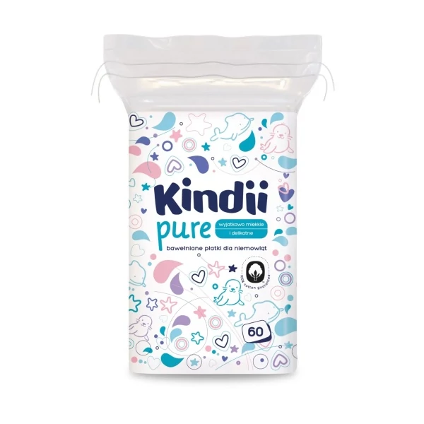 Дитячі ватні диски Kindii Pure 60 шт ЄС