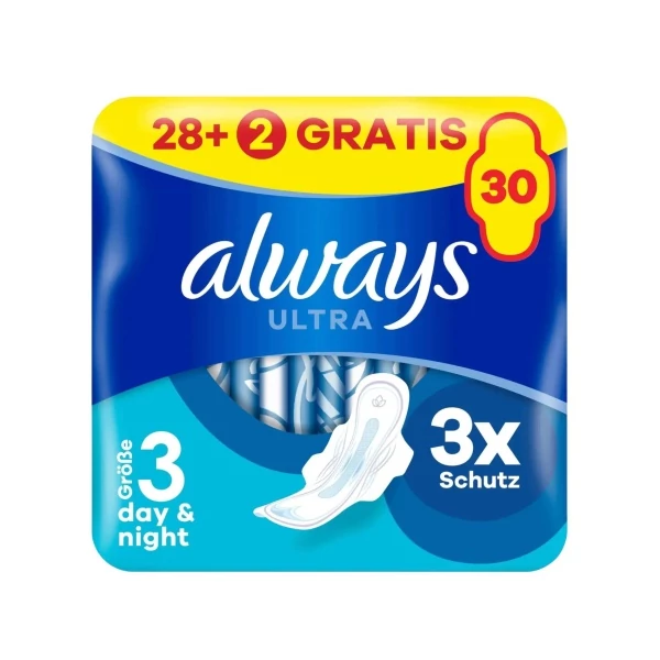 Прокладки Always Ultra Day &amp; Night з крильцями 30 шт ЄС