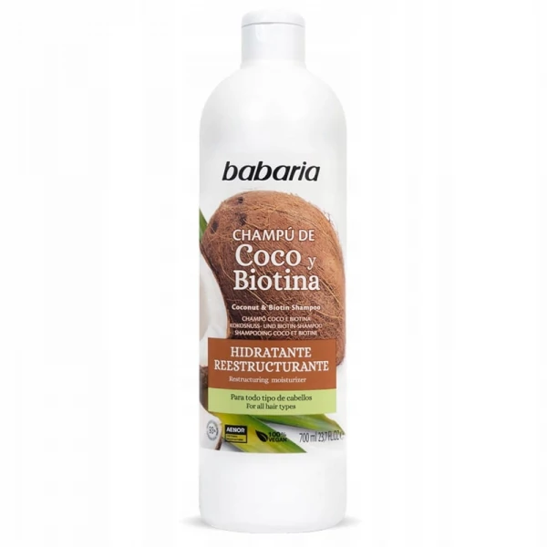 Шампунь Babaria Coconut Shampoo With Keratin And Biotin для відновлення волосся 700 мл ЄС