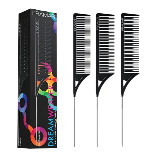 Набір гребінців Framar Dreamweaver Comb Black 3 шт ЄС