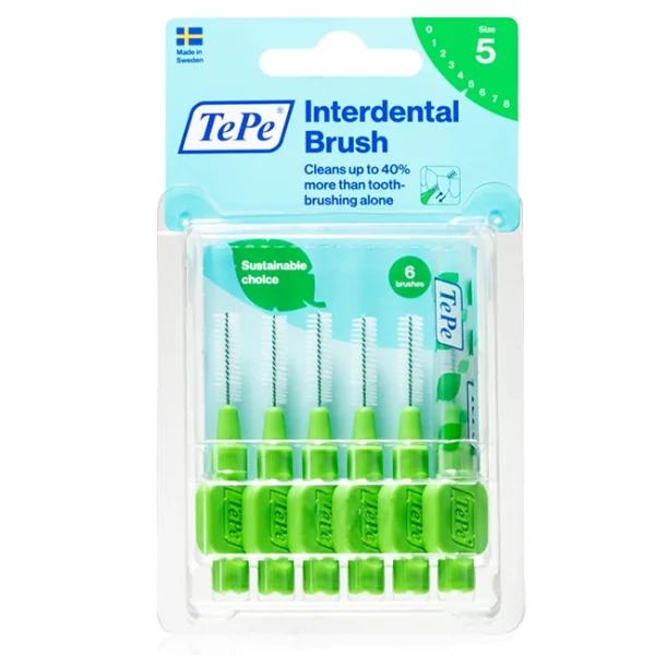 Набір щіток для міжзубних проміжків TePe Size 5 Green 6 шт ЄС