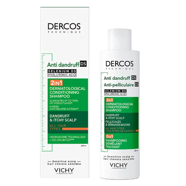 Шампунь Vichy Dercos DS 2 в 1 проти лупи для полегшення розчісування 200 мл ЄС