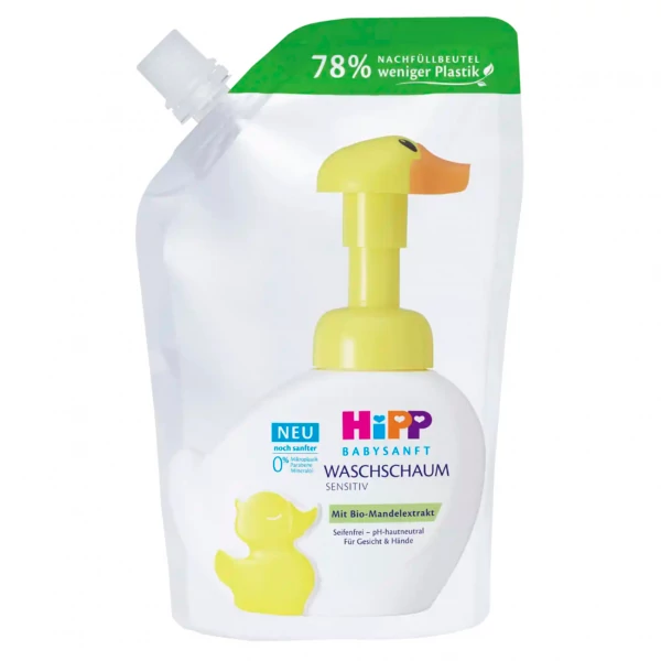 Пінка для вмивання дитячої шкіри Hipp Babysanft Sensitive у пакетику 250 мл ЄС