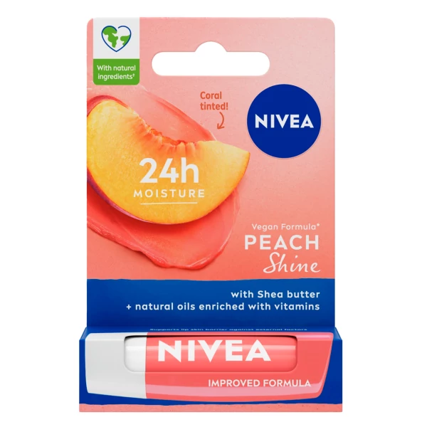 Помада для губ Nivea Peach Shine 24H Moisture Захисна 4,8 г ЄС